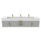 Castello Usa Nile 84-inch Gray Vanity Set with White Top and Gold Handles CB-MC-84G-GLD-2053-WH - alternate 6